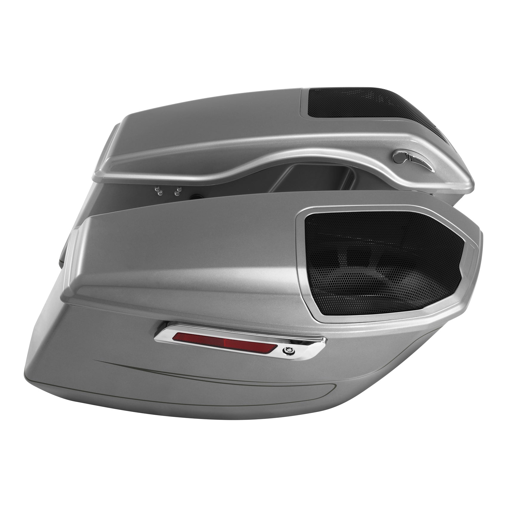 HR3 Dark Platinum Pinstripe Regular Saddlebags with 6*9" Speaker Cutouts for 2023+ HD Touring