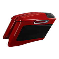 HR3 Billiard Red / Vivid Black 2021RGS CVO Stretched Saddlebags with Speaker Lids For 14-23 Harley Touring