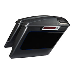 HR3 Gauntlet Gray Metallic / Vivid Black 2021SGS 5" Stretched Extended Saddlebags with speaker lids For Harley Touring 2014-2023