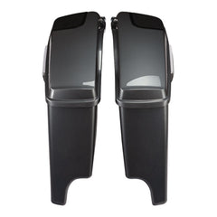 HR3 Gauntlet Gray Metallic / Vivid Black 2021SGS 5" Stretched Extended Saddlebags with speaker lids For Harley Touring 2014-2023