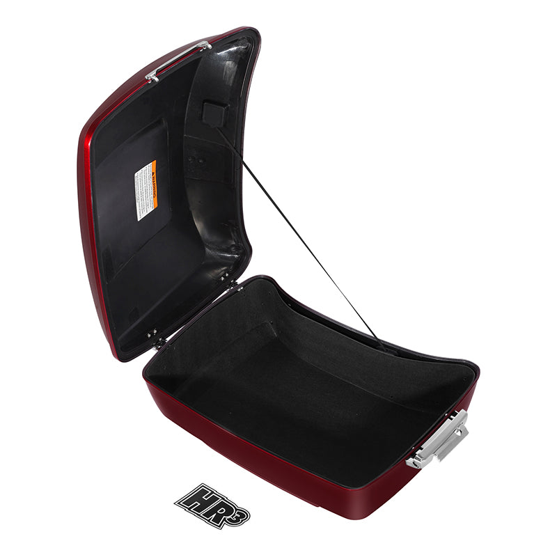 HR3 Velocity Red Sunglo 2017S 13.7" King Size Touring Trunk Luggage For 14-24 Harley Touring