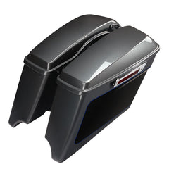 HR3 Gauntlet Gray Metallic / Vivid Black CVO Stretched Saddlebags For 14-23 Harley Touring