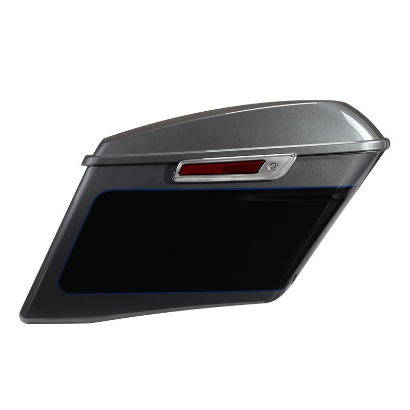 HR3 Gauntlet Gray Metallic / Vivid Black CVO Stretched Saddlebags For 14-23 Harley Touring