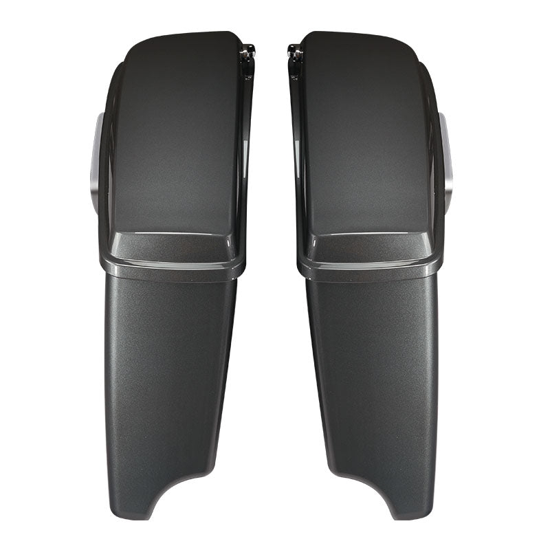 HR3 Gauntlet Gray Metallic / Vivid Black CVO Stretched Saddlebags For 14-23 Harley Touring