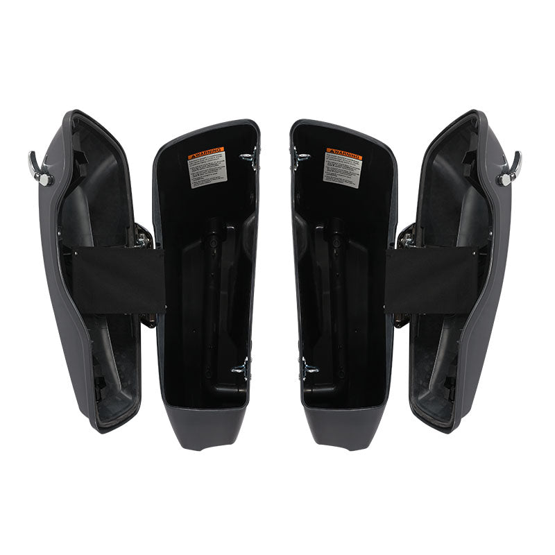 HR3 Gauntlet Gray Metallic / Vivid Black CVO Stretched Saddlebags For 14-23 Harley Touring