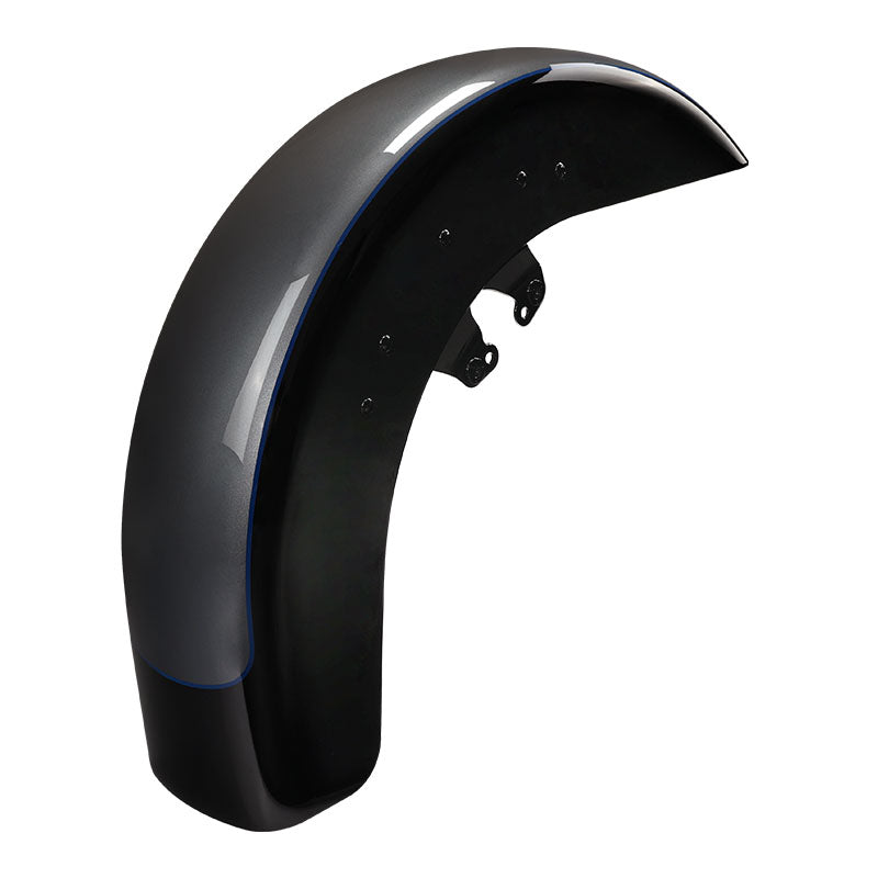 HR3 Gauntlet Gray Metallic / Vivid Black Motorcycle 18" Wide Tire Front Mudguard Fender For Harley Touring Models 2014-2023