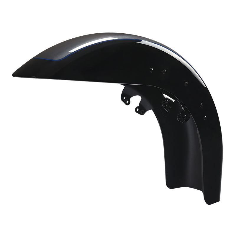 HR3 Gauntlet Gray Metallic / Vivid Black Motorcycle 18" Wide Tire Front Mudguard Fender For Harley Touring Models 2014-2023