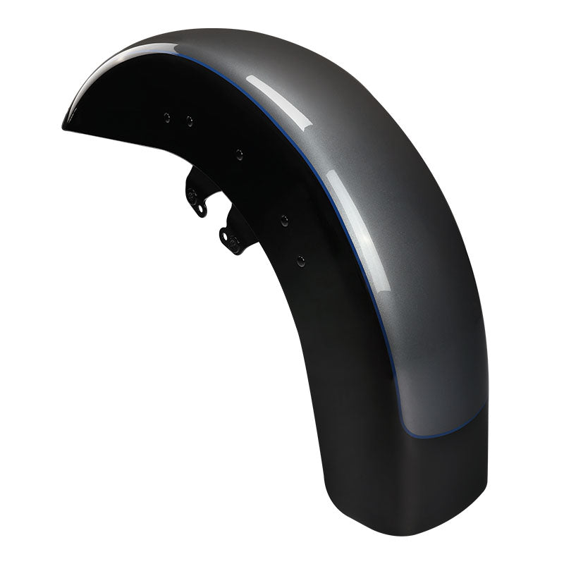 HR3 Gauntlet Gray Metallic / Vivid Black Motorcycle 18" Wide Tire Front Mudguard Fender For Harley Touring Models 2014-2023