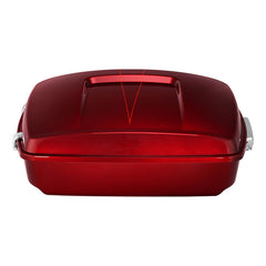 HR3 Velocity Red Sunglo Solid Color 10.7" Chopped Style Touring Trunk Luggage For 14-24 Harley Touring