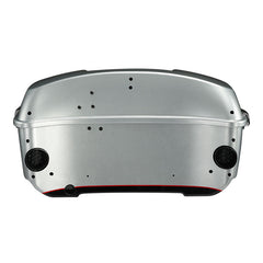 HR3 Brilliant Silver Pearl / Vivid Black King Size Touring Trunk Luggage with Speaker Cut Outs For 14-24 Harley Touring