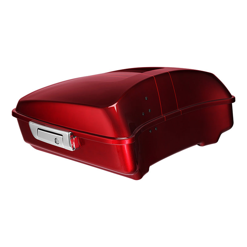 HR3 Velocity Red Sunglo Solid Color 10.7" Chopped Style Touring Trunk Luggage For 14-24 Harley Touring
