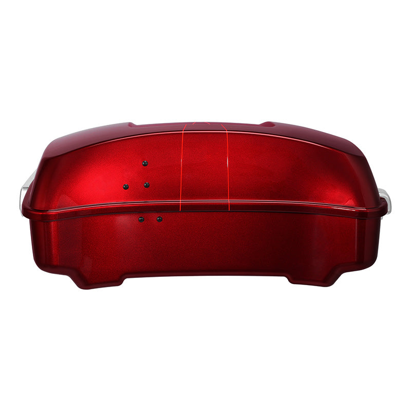 HR3 Velocity Red Sunglo Solid Color 10.7" Chopped Style Touring Trunk Luggage For 14-24 Harley Touring