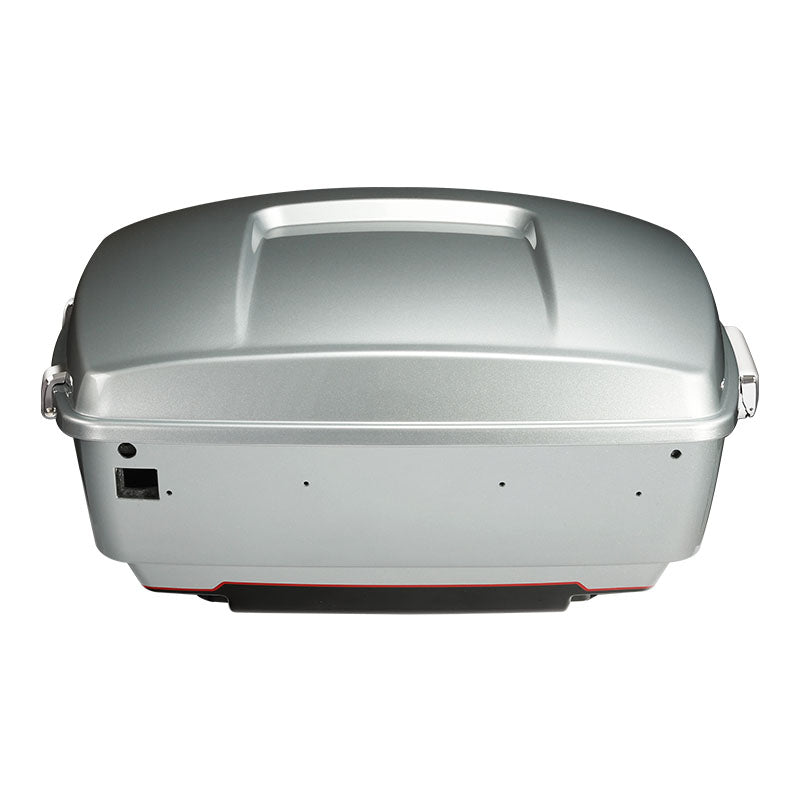 HR3 Brilliant Silver Pearl / Vivid Black King Size Touring Trunk Luggage with Speaker Cut Outs For 14-24 Harley Touring