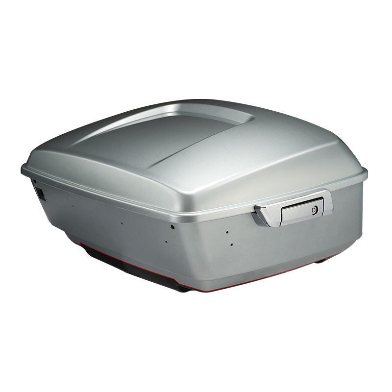 HR3 Brilliant Silver Pearl / Vivid Black King Size Touring Trunk Luggage with Speaker Cut Outs For 14-24 Harley Touring