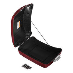HR3 Velocity Red Sunglo Solid Color 10.7" Chopped Style Touring Trunk Luggage For 14-24 Harley Touring