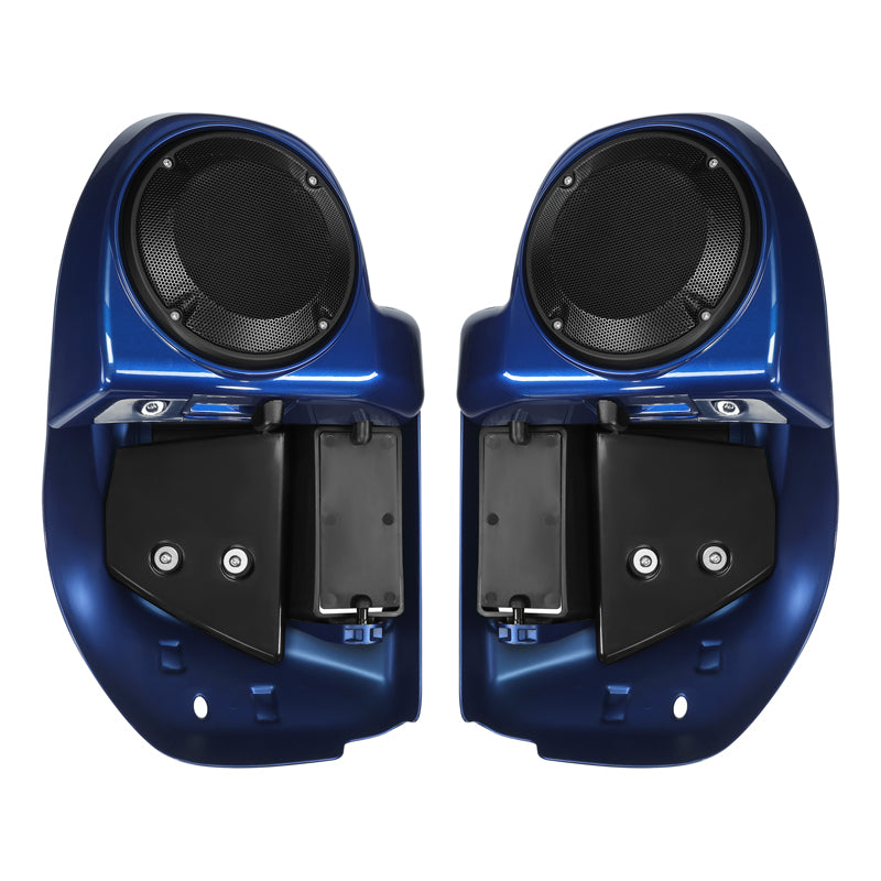 HR3 Superior Blue Vented Lower Fairing Kit With 6.5" Speaker Pods For Harley Touring models 2014-2024