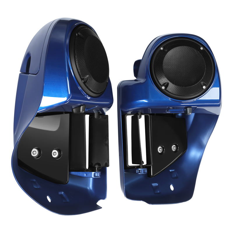 HR3 Superior Blue Vented Lower Fairing Kit With 6.5" Speaker Pods For Harley Touring models 2014-2024