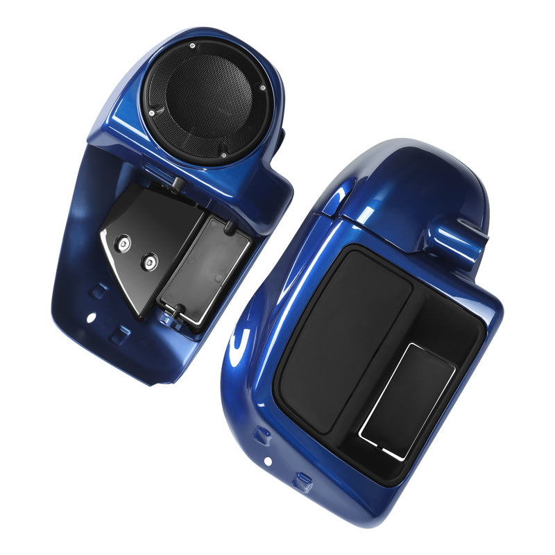 HR3 Superior Blue Vented Lower Fairing Kit With 6.5" Speaker Pods For Harley Touring models 2014-2024