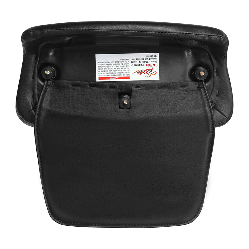 C.C. RIDER Razor Chopped Pack Trunk Backrest Passenger Backrest Pad Bullet For Harley Touring CVO Road Glide Street Glide Road King, 2014-2025