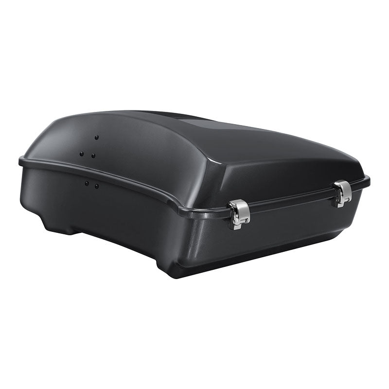 HR3 Gauntlet Gray Metallic 10.7" Chopped Style Touring Trunk Luggage For 14-24 Harley Touring