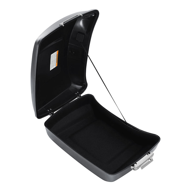 HR3 Gauntlet Gray Metallic 10.7" Chopped Style Touring Trunk Luggage For 14-24 Harley Touring