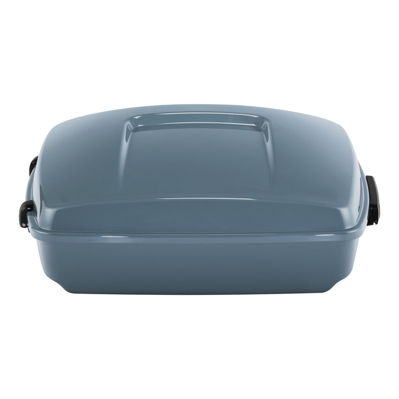 HR3 Sharkskin Blue Firestorm 10.7" Chopped Style Touring Trunk Luggage For 14-24 Harley Touring