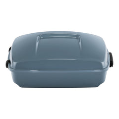 HR3 Sharkskin Blue Firestorm 10.7" Chopped Style Touring Trunk Luggage For 14-24 Harley Touring