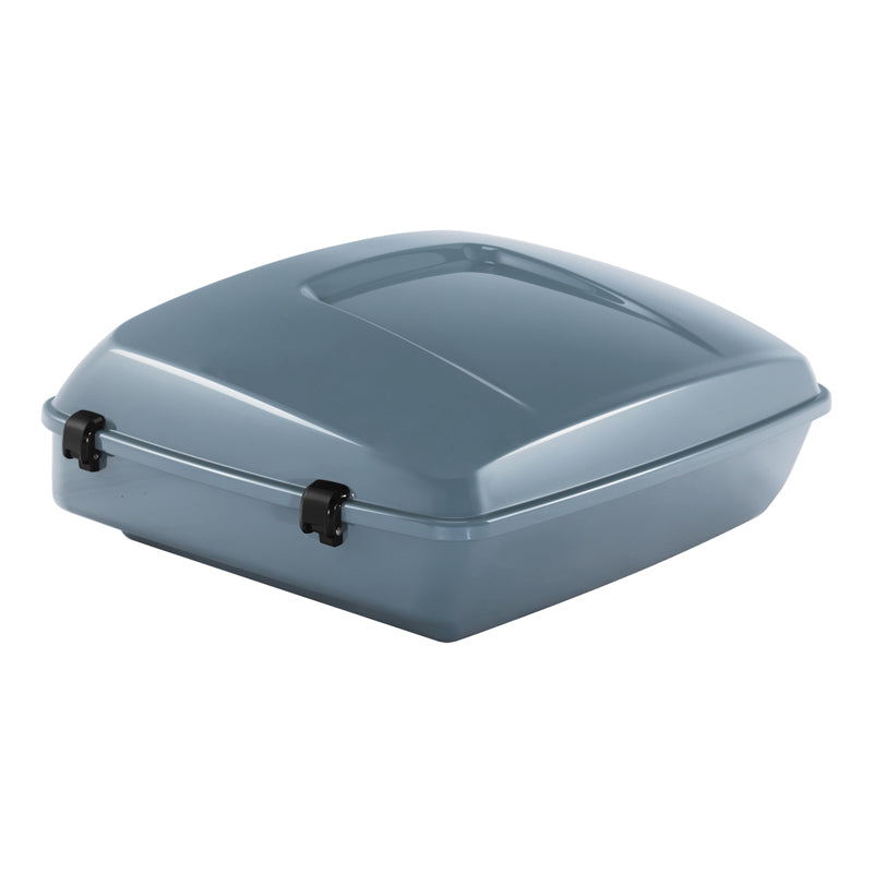 HR3 Sharkskin Blue Firestorm 10.7" Chopped Style Touring Trunk Luggage For 14-24 Harley Touring