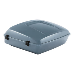 HR3 Sharkskin Blue Firestorm 10.7" Chopped Style Touring Trunk Luggage For 14-24 Harley Touring