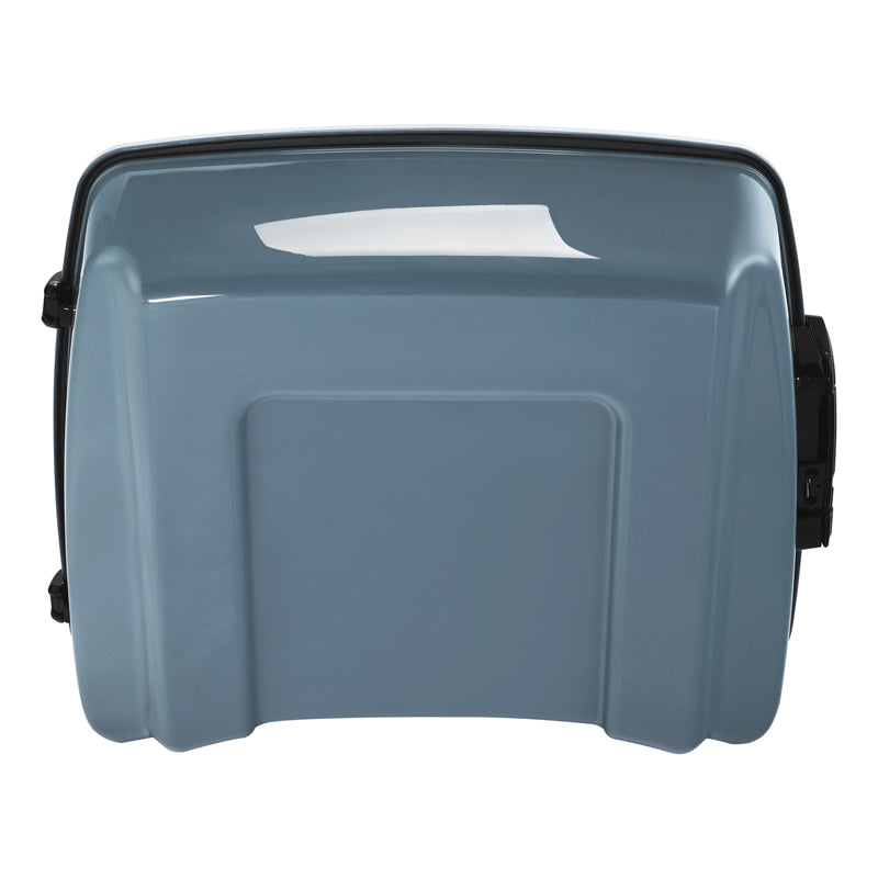 HR3 Sharkskin Blue Firestorm 10.7" Chopped Style Touring Trunk Luggage For 14-24 Harley Touring