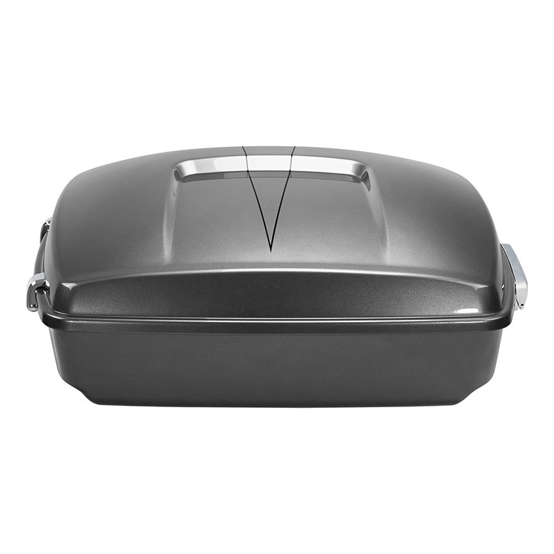 HR3 Charcoal Pearl 10.7" Chopped Style Touring Trunk Luggage For 14-24 Harley Touring
