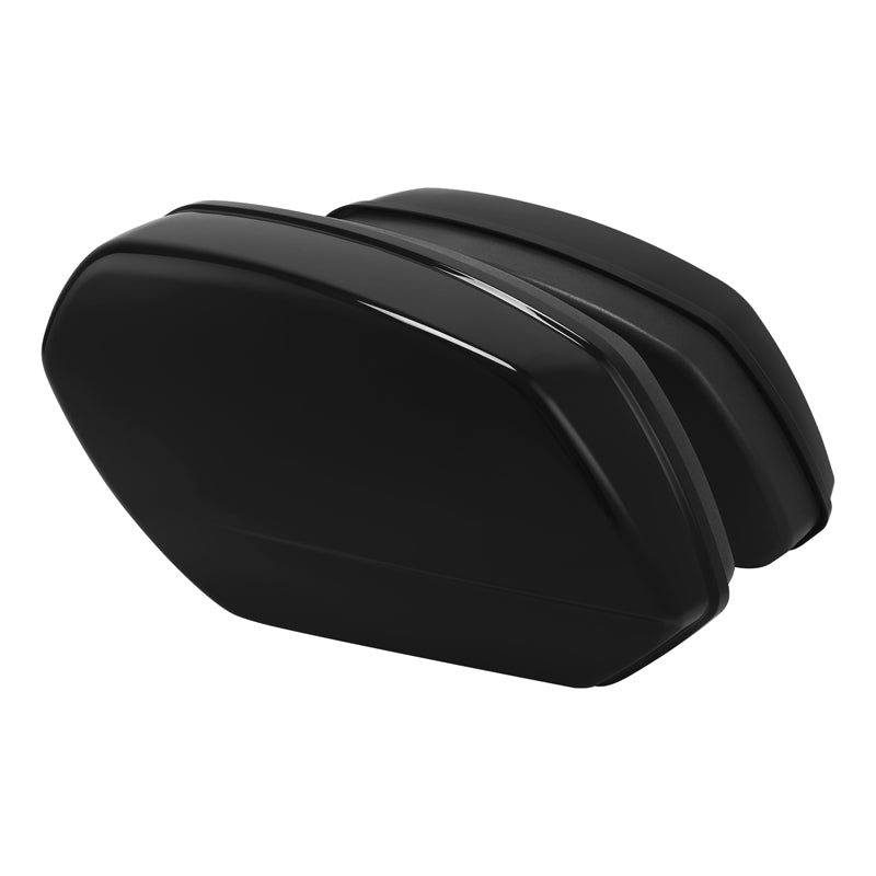 CUSTOM CHROME Vivid Black Hard Saddlebags for Harley Fat Boy Breakout '18-'25