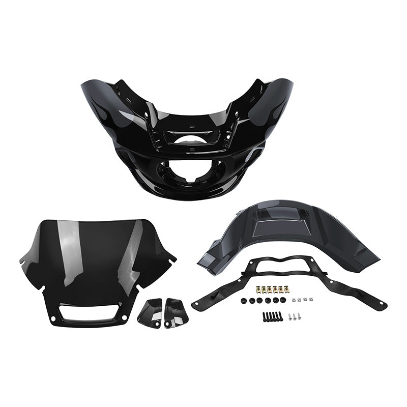 HR3 Low Rider Gunship Gray Fire Pattern Headlight Fairing & Black Windshield Fit For Harley Low Rider ST 2022-2023 2023 22