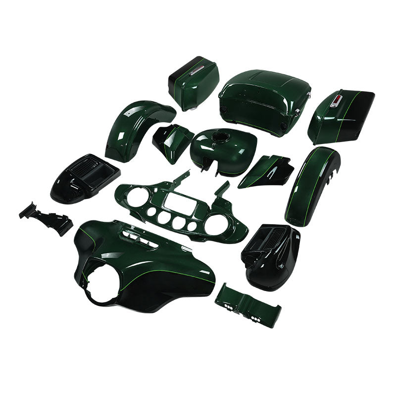 HR3 Deep Jade Pearl / Vivid Black Complete Body Fairing Kit For Harley Ultra Limited FLHTK 14-23