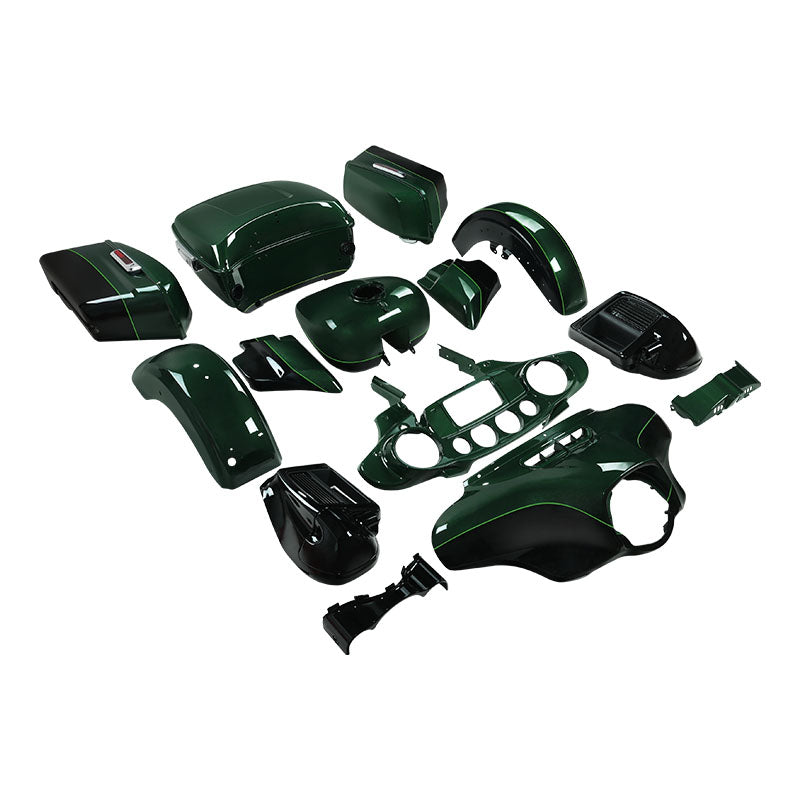 HR3 Deep Jade Pearl / Vivid Black Complete Body Fairing Kit For Harley Ultra Limited FLHTK 14-23