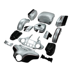 HR3 Brilliant Silver Pearl / Vivid Black Complete Body Fairing Kit For Harley Ultra Limited FLHTK 14-23