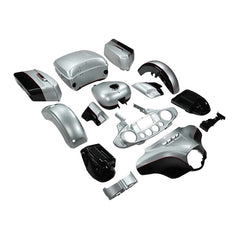 HR3 Brilliant Silver Pearl / Vivid Black Complete Body Fairing Kit For Harley Ultra Limited FLHTK 14-23