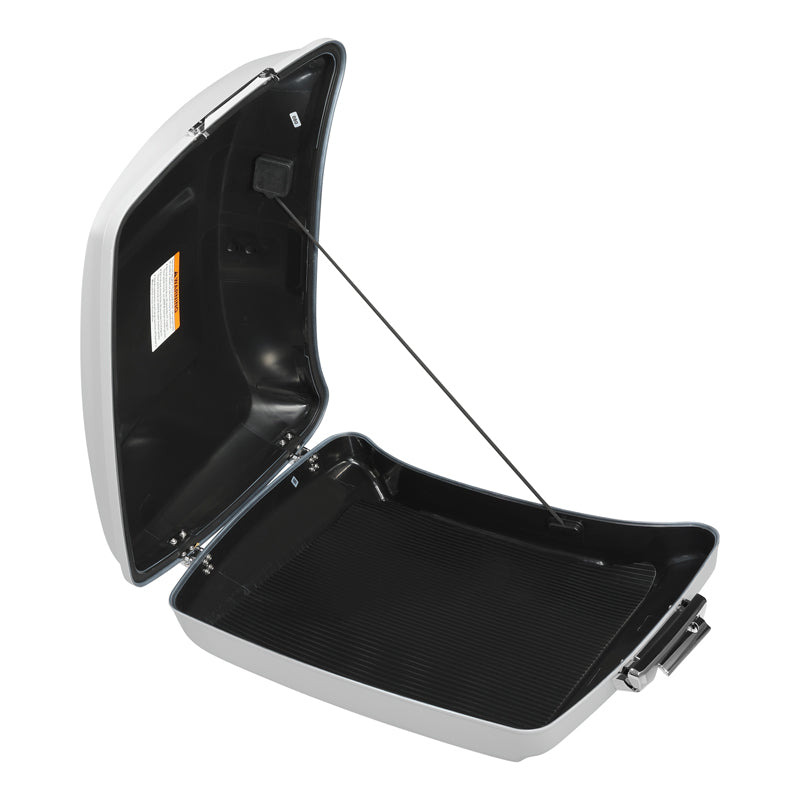 HR3 Stone Washed White Pearl 5.5" Razor Style Touring Trunk Luggage For 14-24 Touring