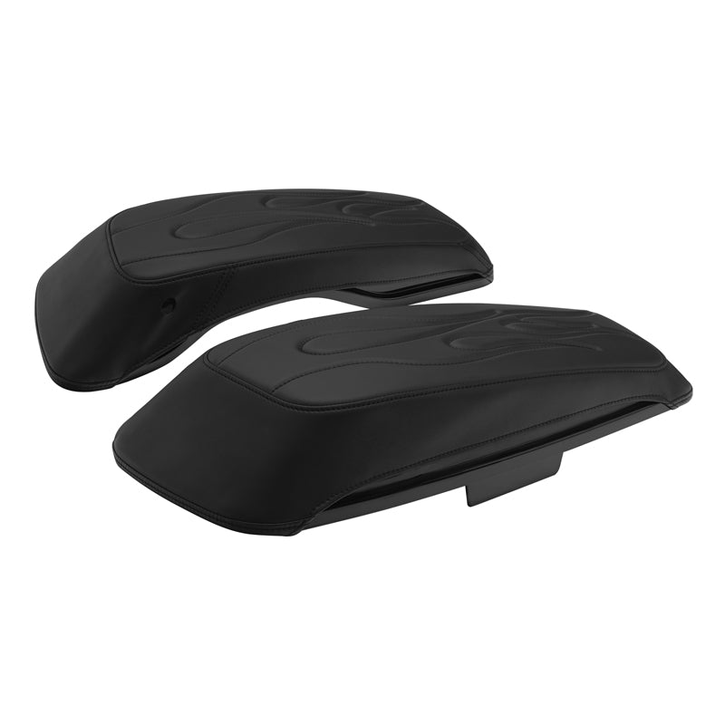 C.C. RIDER Saddlebag Lid Covers Fire Stitching For Harley Touring Street Road Glide 2014-2023