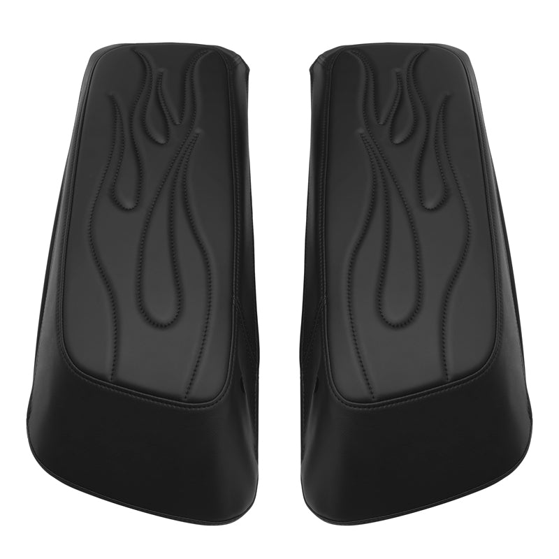 C.C. RIDER Saddlebag Lid Covers Fire Stitching For Harley Touring Street Road Glide 2014-2023