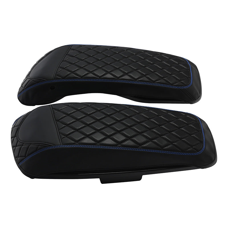 C.C. RIDER Saddlebag Lid Covers Lattice Stitching For Harley Touring Street Road Glide 2014-2023
