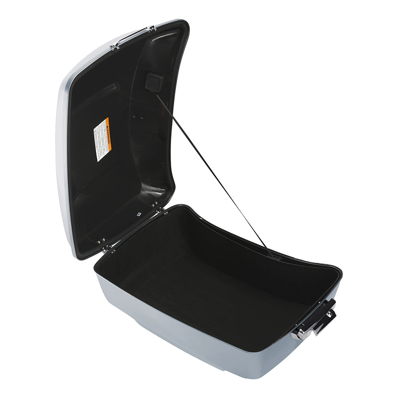 HR3 Barracuda Silver 2020UL 13.7" King Size Touring Trunk Luggage For 14-24 Harley Touring