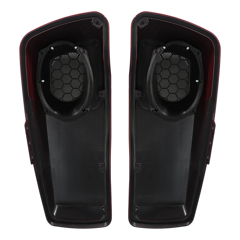 HR3 Billiard Red 6 X 9" Saddlebags Lid Speaker Cutouts W/ Grill For Harley Touring Models 2014-2023