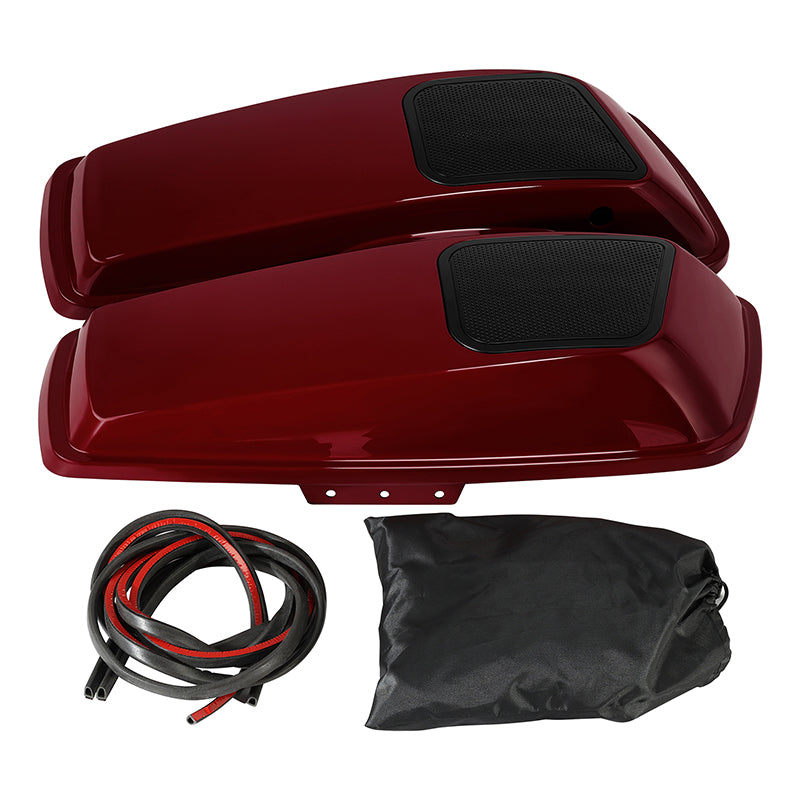 HR3 Billiard Red 6 X 9" Saddlebags Lid Speaker Cutouts W/ Grill For Harley Touring Models 2014-2023