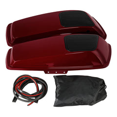 HR3 Billiard Red 6 X 9" Saddlebags Lid Speaker Cutouts W/ Grill For Harley Touring Models 2014-2023