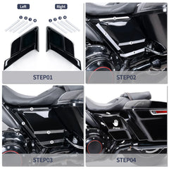 HR3 Dark Alloy / Black Denim CVO Stretched Side Covers For CVO STREET GLIDE 2018 (FLHXSE)