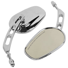 Custom Chrome 8mm Rearview Side Tapered Mirrors Slotted Stem Chrome Fit For Harley, 1982-2024