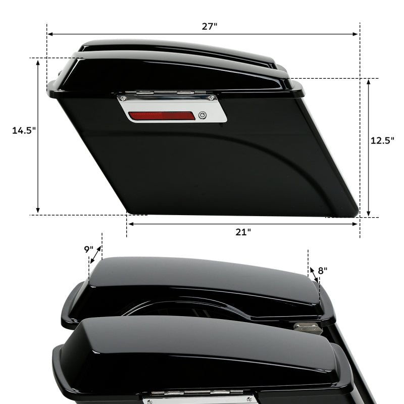 Custom Chrome Painted Hard Saddlebag Trunk & Lid Latch Fit For Harley touirng Electra Road Glide 93-13