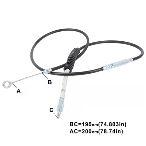 Custom Chrome 190CM Black Vinyl 74.8" Clutch Cable Fit For Harley Road King FLHR 2008-2020 NEW