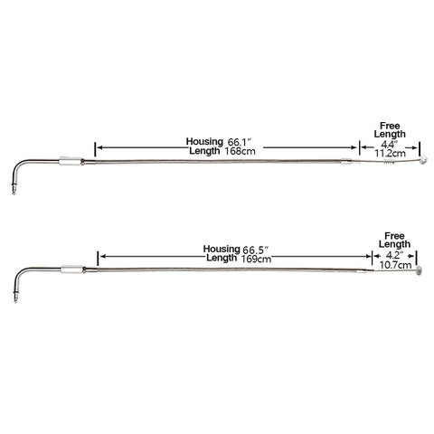 Custom Chrome 169cm Throttle Cable Stainless Fits For Harley Dyna Softail 96-07 FXD FLST 96-10